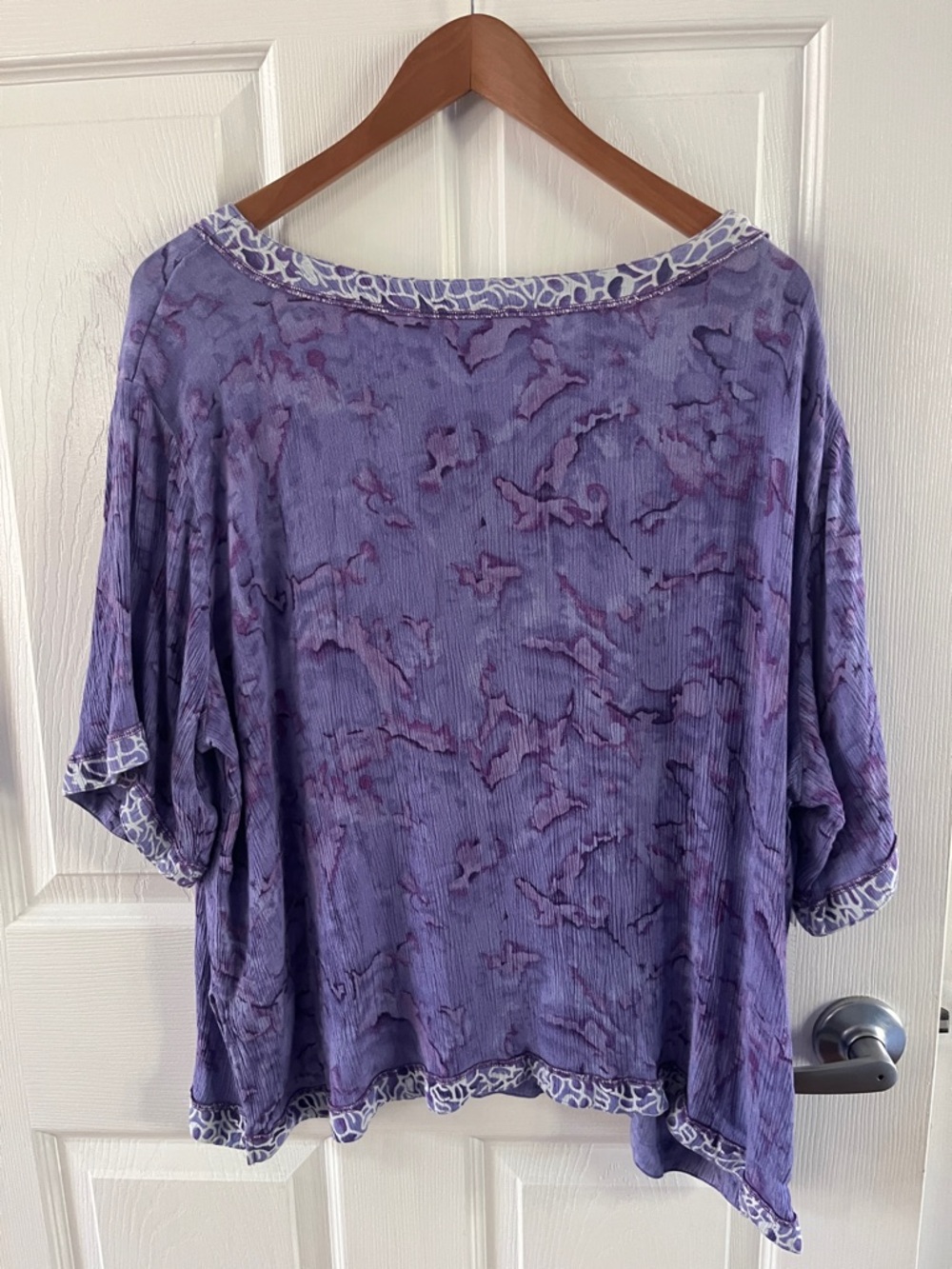 2 Piece Purple Boho Watercolor Women's Top and matching skirt M/L - Picture 4 of 6